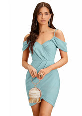 ZELZIS light blue bodycon dress for women