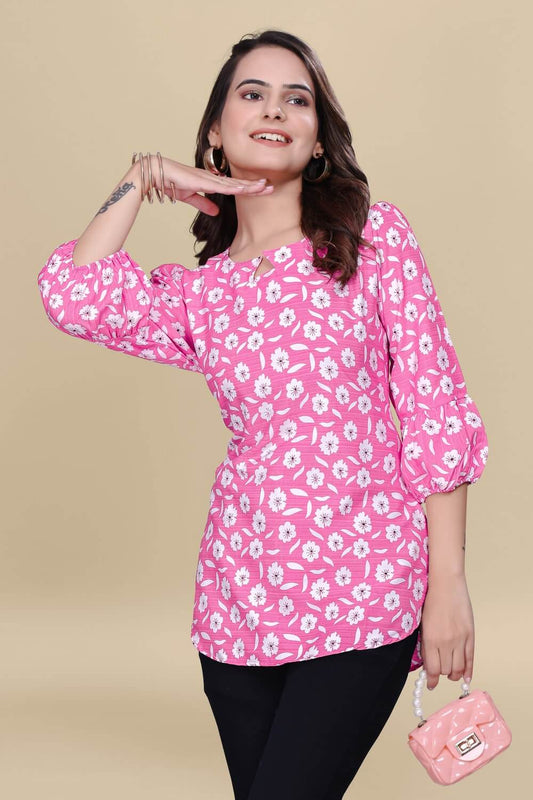 ZELZIS light pink floral top for women