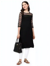 black A-line kurti made in India for women