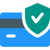 Secure payment icon with a blue card and green check mark