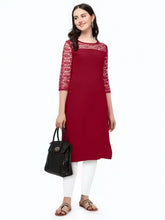 maroon crepe kurti for any occasion