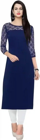 stylish blue A-line kurti for any occasion