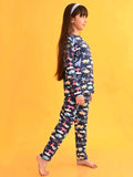 Blue t shirt and pant set for girls casual Zelzis

