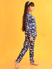 Blue t shirt and pant set for girls casual Zelzis

