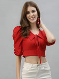 Bold Red Crop Top for Women – A Stylish and Modern Choice
