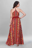 Buy orange ethnic maxi dress online for women

