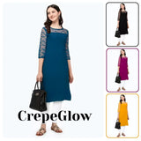 Casual Kurtis – Solid Crepe Fabric, Multiple Colors, Comfortable & Stylish
