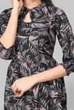 Casual & Party Wear Black Tunic with Keyhole Neck and Chic Design
