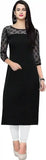 Casual and party wear black crepe kurtis for women comfortable fit

