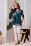 Casual and party wear teal georgette top

