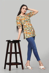 Chic Green Tunic with Modern Design for Party Wear

