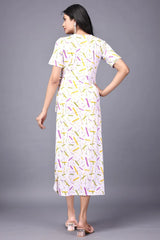 Colorful Sticks Pattern Knee-Length Dress – Casual & Party Wear


