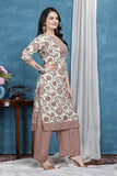 Comfortable peach ethnic kurta set for party wear

