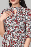 Elegant Red Mango Floral Crepe Tunic for Casual & Party Wear
