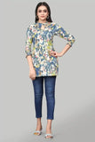 Elegant Teal Rayon Tunic with Keyhole Neck Design – Ideal for Casual Occasions
