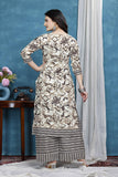 Elegant cream kurta with embroidery women’s set

