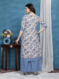 Elegant light blue kurta with matching bottoms

