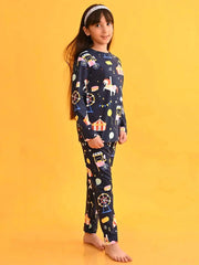 Girls soft cotton co-ord set in blue by Zelzis