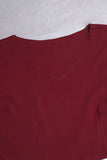 Maroon Colourblocked Flared Sleeve Maxi Dress by ZELZIS for Women
