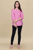 Party wear pink floral printed top


