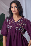 Party wear purple embroidered georgette blouse

