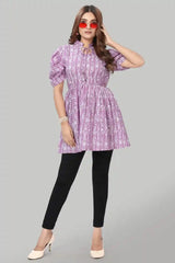 Soft Peach Tie-Up Neck Crepe Top – Elegant and Fashion-Forward
