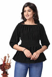 Stylish Jet Black Off-Shoulder Top for Women – Trendy & Elegant
