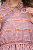 Stylish Peach Crepe Tunic Top for Casual and Party Wear
