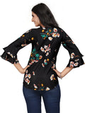 Stylish black tunic with floral print by Zelzis