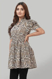 Trendy Brown Crepe Tunic for Women – Comfortable and Versatile
