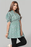 Trendy Green Tie-Up Neck Tunic – Fashionable and Easy to Style
