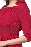 Trendy Three-Quarter Sleeve Ruffle Top in Pink for Stylish Women
