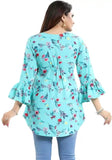 Trendy Tie-Up Neck Bell Sleeve Tunic for Women
