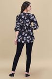 Trendy black crepe tunic casual party wear

