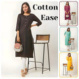 Women Primmum Straight A Line Cotton Kurtis
