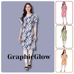 Women Puff Sleeve Leheriya Kurtis – Stylish & Comfortable Ethnic Wear
