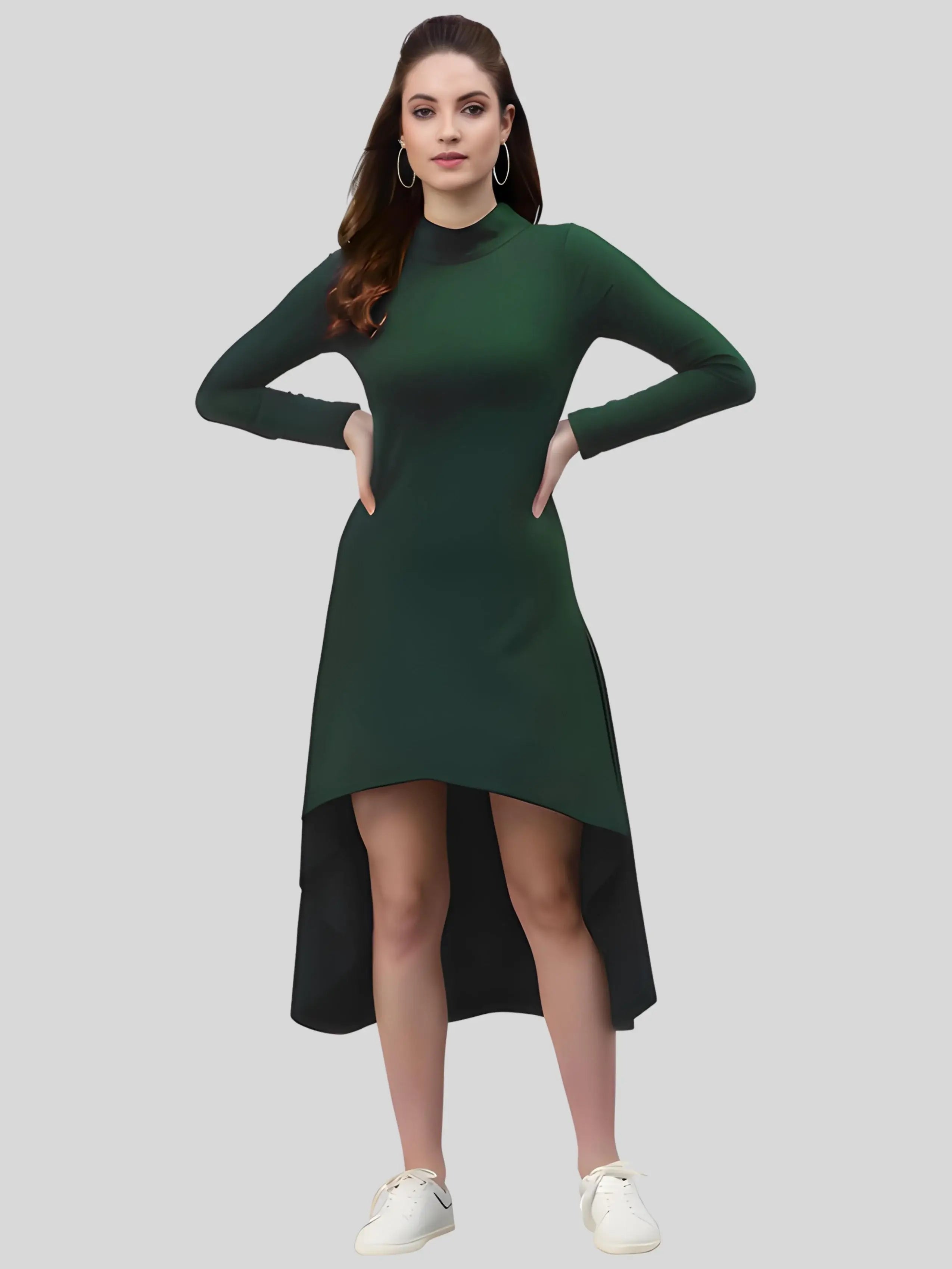 Women's Knee-Length Polyester Bodycon Dress by Zelzis
