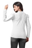 Women’s White Fashionable Puff Sleeve Hip-Length T-Shirt
