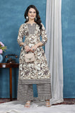 Women’s cream kurta with stylish palazzo set

