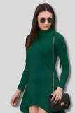 ZELZIS Fashion online Shopping Women Green Up Down Solid Polyester Bodycon Dresses