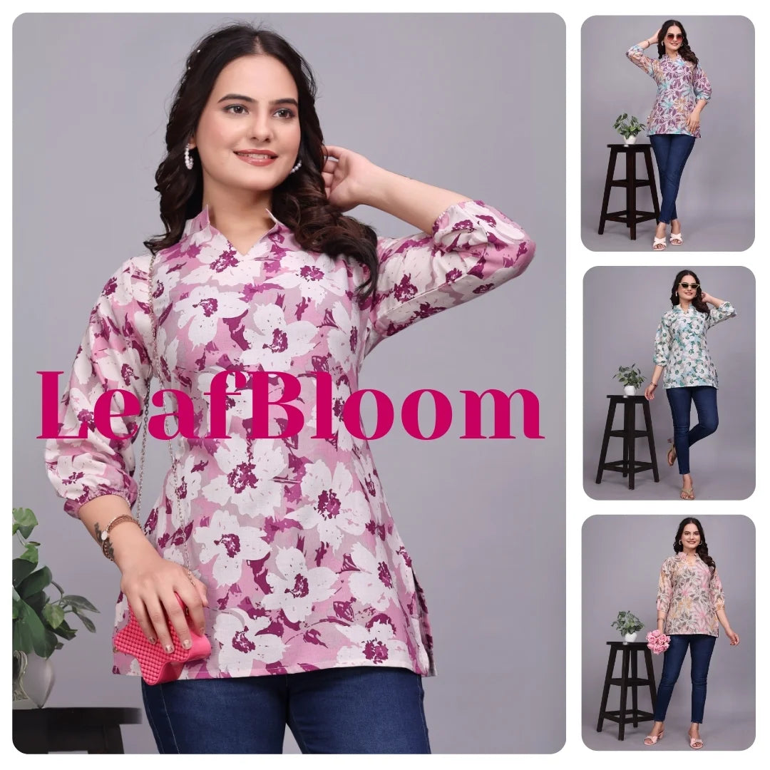 ZELZIS Floral Cotton Tunic Tops for Women
