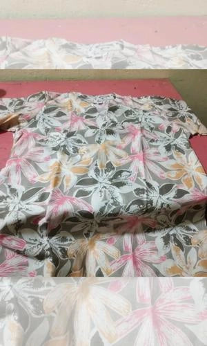 Floral fabric on a pink background