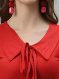 ZELZIS Women’s Fashionable Red Polyester Top for Everyday Wear
