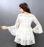 ZELZIS Women’s White Solid Top with Self Design and Three Quarter Sleeves
