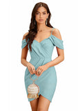 ZELZIS light blue bodycon dress for women

