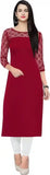 Zelzis women's maroon round neck kurtis
