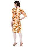 Zelzis yellow color mix crepe kurti for casual and party wear

