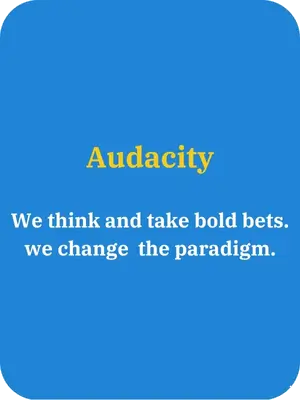 we think and take bold bets. we change the paradigm