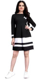Black colourblock butterfly crepe dress by ZELZIS

