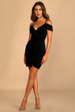 black knee length polyester dress for party by zelzis

